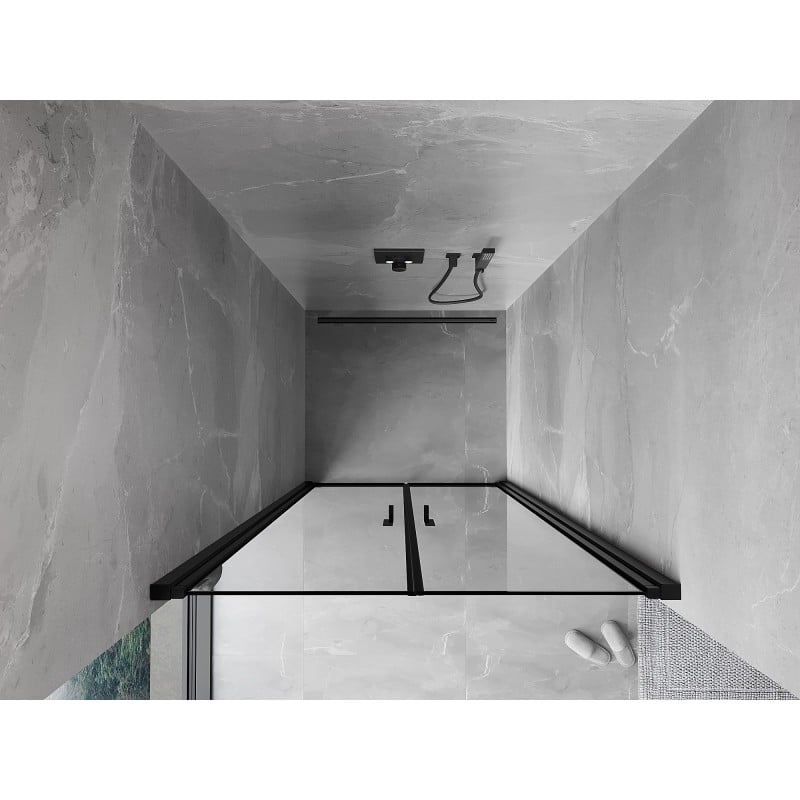 Mexen Mist shower doors hinged 100 cm, black frame, black - 8A7-100-000-70-70