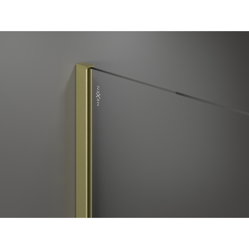 Mexen Kioto Walk-in Shower Screen 110 x 200 cm, Black Ombre 8 mm, Brushed Gold - 800-110-101-55-76