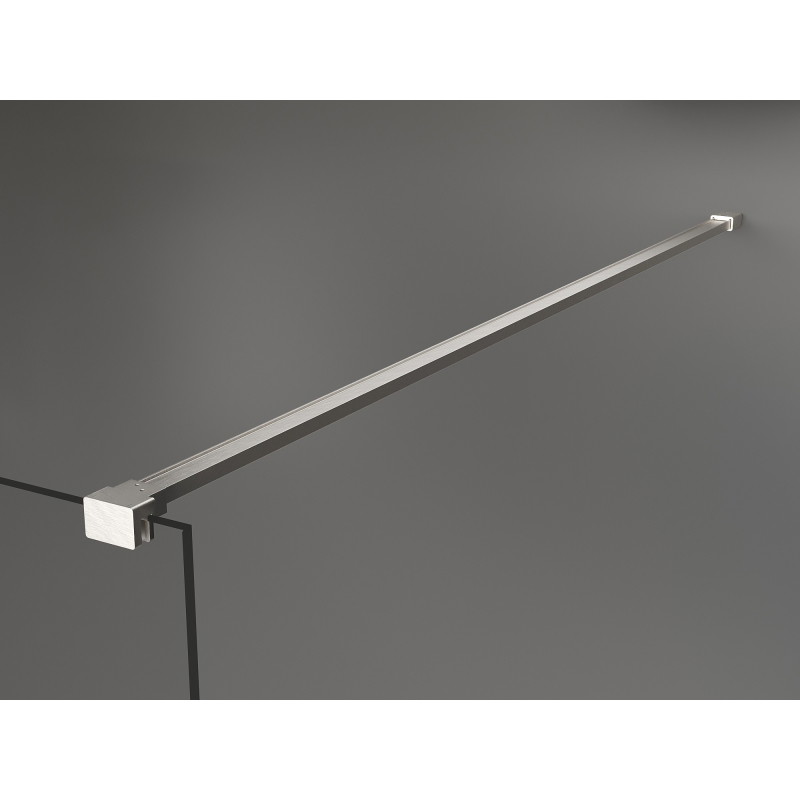 Mexen Kioto Walk-in shower wall 100 x 200 cm, black ombre 8 mm, brushed nickel - 800-100-101-97-76