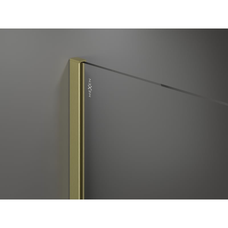 Mexen Kioto Walk-in Shower Screen 70 x 200 cm, White Ombre 8 mm, Brushed Gold - 800-070-101-55-86