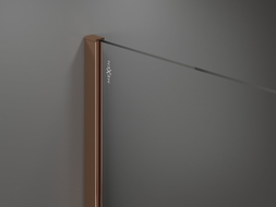 Mexen Kioto shower wall Walk-in 150 x 200 cm, ombre white 8 mm, rose gold - 800-150-101-60-86