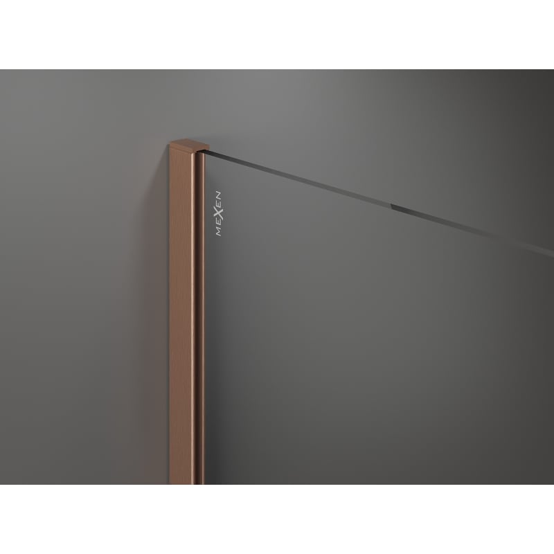 Mexen Kioto Walk-in Shower Wall 80 x 200 cm, White Ombre 8 mm, Brushed Copper - 800-080-101-65-86