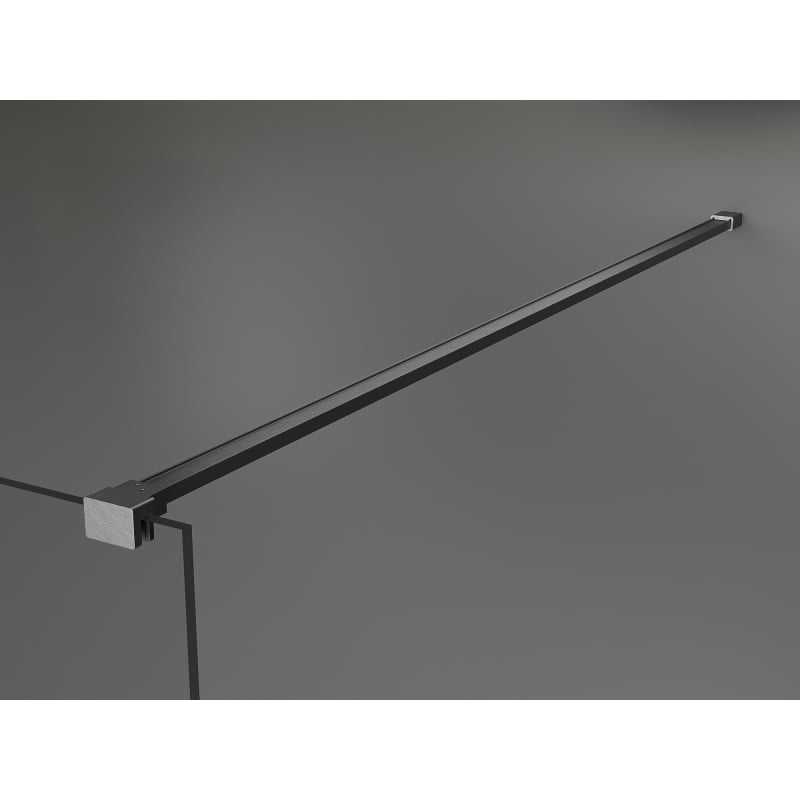 Mexen Kioto Walk-in Shower Wall 140 x 200 cm, white ombre 8 mm, brushed gun gray - 800-140-101-66-86