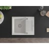Mexen Enzo granite sink single bowl with drainer and Rita kitchen tap, white - 6506-20-670300-00