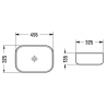 Mexen Rita countertop washbasin 45 x 32 cm, Grey stone - 21084596