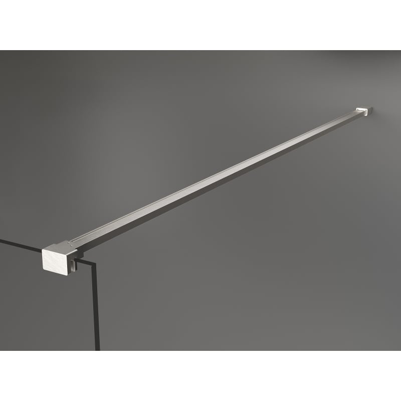 Mexen Kioto Walk-in Shower Wall 130 x 200 cm, White Ombre 8 mm, Brushed Nickel - 800-130-101-97-86