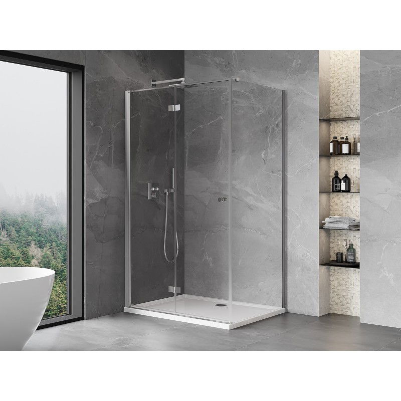 Mexen Mist-F folding shower cabin left 110 x 70 cm, transparent, chrome - 8A6T-110-070-01-00-L
