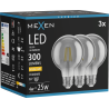 Mexen Vintis 3x Filament LED Bulb E27, G80, 4W, Warm - 2700K, 300 lm, smoke - L155-E27-0427-70x03