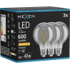Mexen Vintis 3x LED Filament Bulb E27, G80, 8W, Warm - 2200K, 600 lm, smoke - L155-E27-0822-70x03