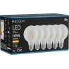 Mexen Vintis 6x LED Filament Bulb E27, G80, 8W, Warm - 2700K, 1055 lm, Clear - L155-E27-0827-00x06