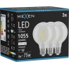 Mexen Vintis 3x Filament LED Bulb E27, G80, 8W, Neutral - 4000K, 1055 lm, clear - L155-E27-0840-00x03