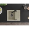 Mexen Enzo 1-bowl Granite Sink with Drainer and Rita Kitchen Tap, Beige - 6506-69-670300-70