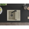 Mexen Enzo single-bowl granite sink with drainer and kitchen faucet Rita, beige - 6506-69-670300-70