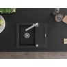 Mexen Enzo 1-compartment granite sink with a drip tray and kitchen mixer tap Rita, Black/Gold metallic - 6506-75-670300-00