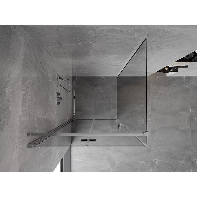Mexen Mist-F folding shower enclosure left 100 x 100 cm, transparent, chrome - 8A6T-100-100-01-00-L