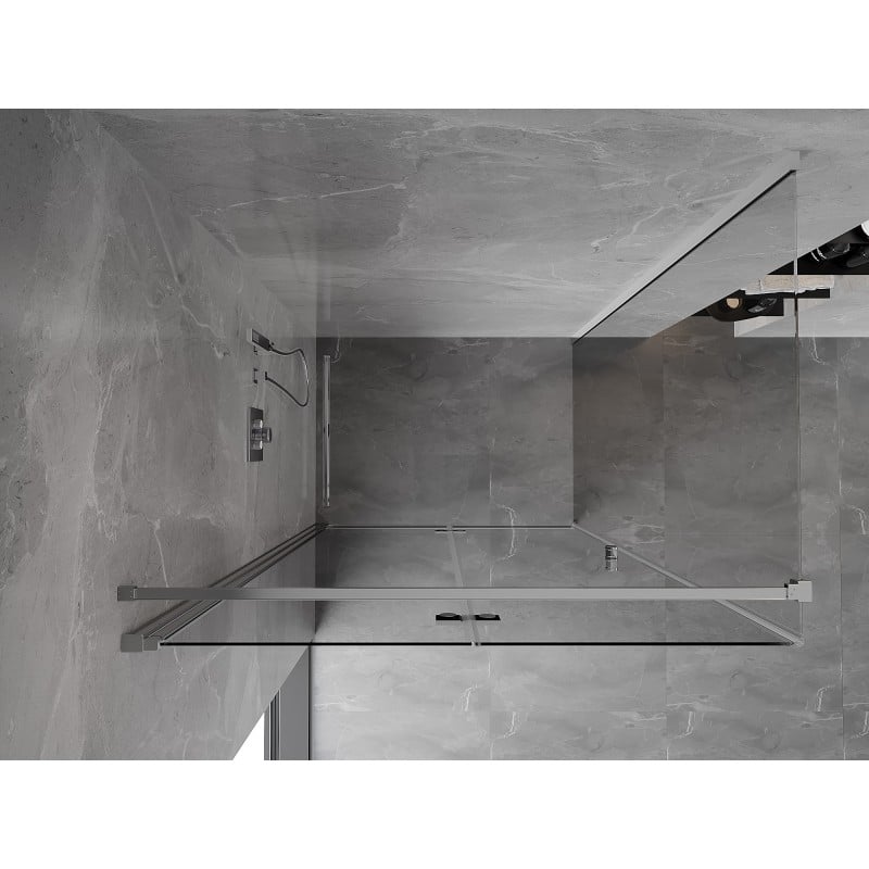 Mexen Mist-F folding shower cabin left 80 x 120 cm, transparent, chrome - 8A6T-080-120-01-00-L
