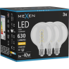 Mexen Vintis 3x LED Filament Bulb Spiral E27, G95, 6W, Warm - 2700K, 630 lm, Clear - L167-E27-0627-00x03