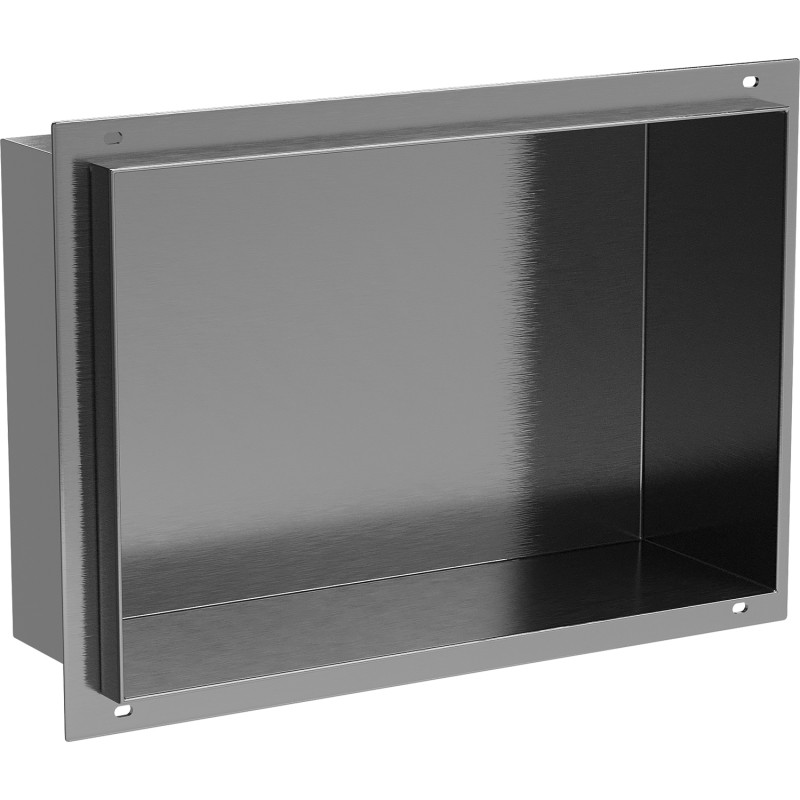 Mexen X-Wall-NR recessed shelf without flange 30 x 20 cm, brushed gun gray - 19E1302010