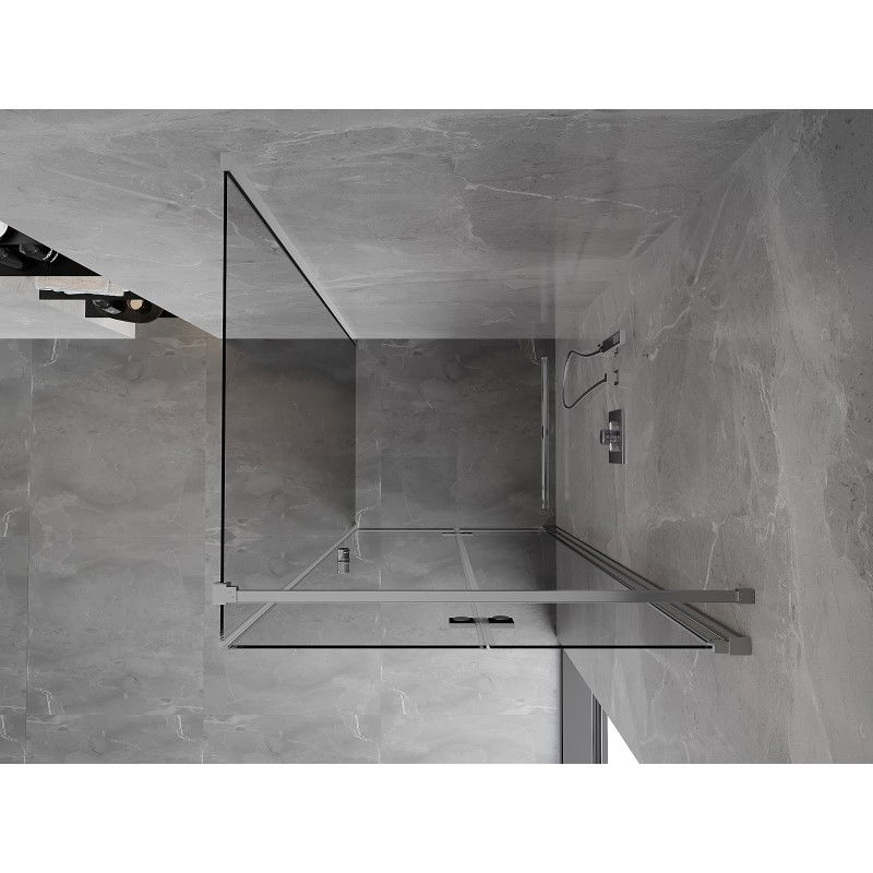 Mexen Mist-F 85 x 85 cm Right Folding Shower Enclosure, Transparent, Chrome - 8A6T-085-085-01-00-P