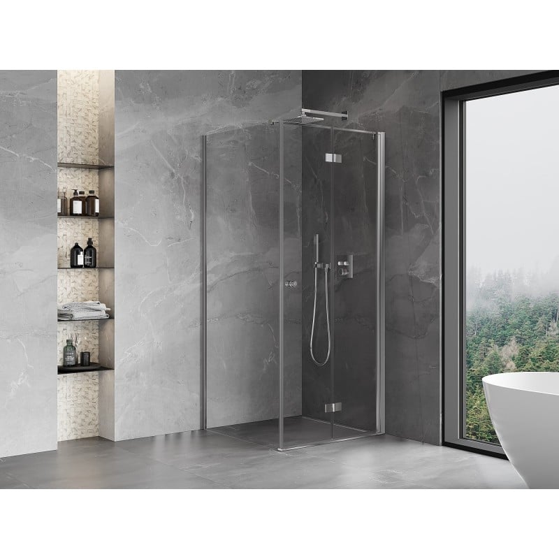 Mexen Mist-F right folding shower cabin 95 x 95 cm, transparent, chrome - 8A6T-095-095-01-00-P