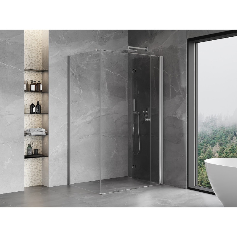 Mexen Mist-F folding shower cabin right 115 x 95 cm, transparent, chrome - 8A6T-115-095-01-00-P