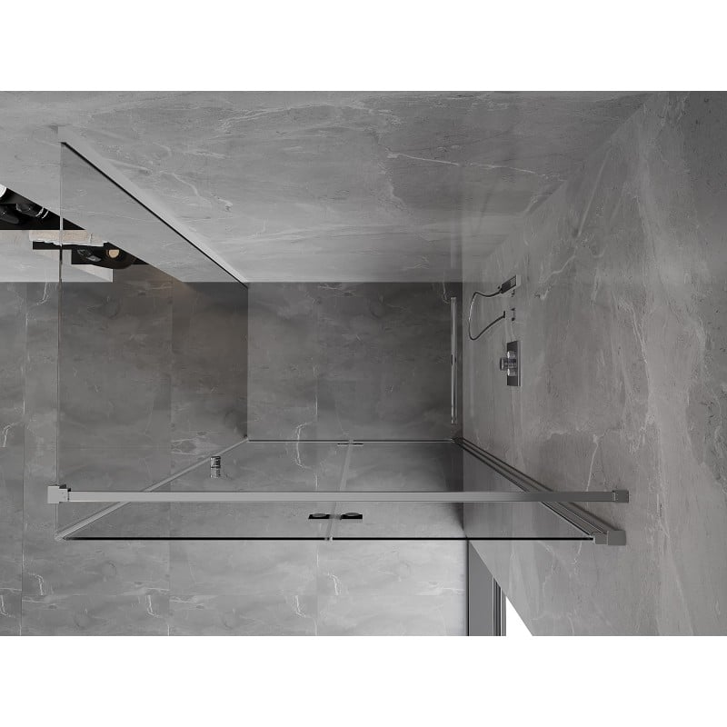 Mexen Mist-F 80 x 120 cm Right Folding Shower Enclosure, Transparent, Chrome - 8A6T-080-120-01-00-P