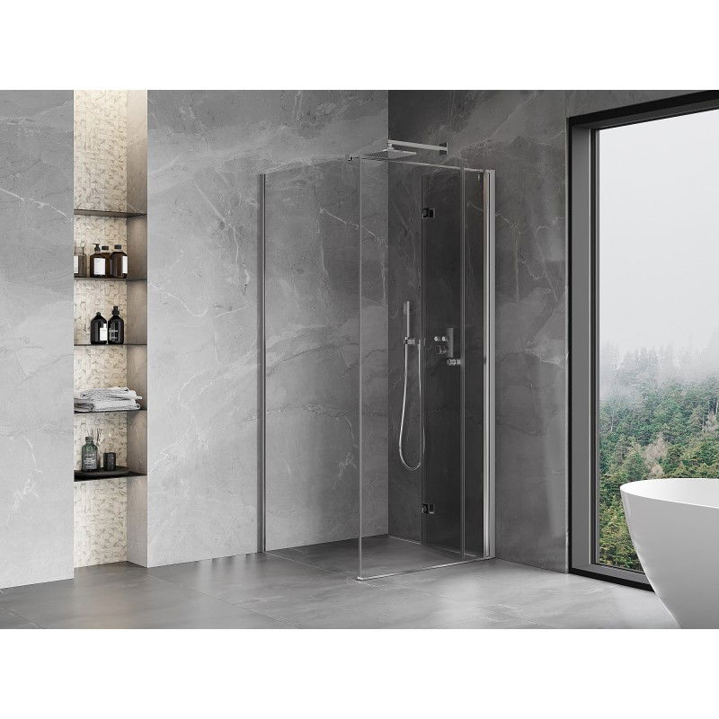 Mexen Mist-F folding shower cabin right 120 x 120 cm, transparent, chrome - 8A6T-120-120-01-00-P