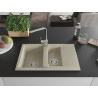 Mexen Gaspar Granite Sink 1.5-Bowl with Drainer and Kitchen Faucet Rita, Beige - 6507-69-670300-00