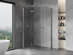 Mexen Mist-F Duo foldable shower cabin left 95 x 90 cm, transparent, chrome - 8A6-095L-090P-01-00