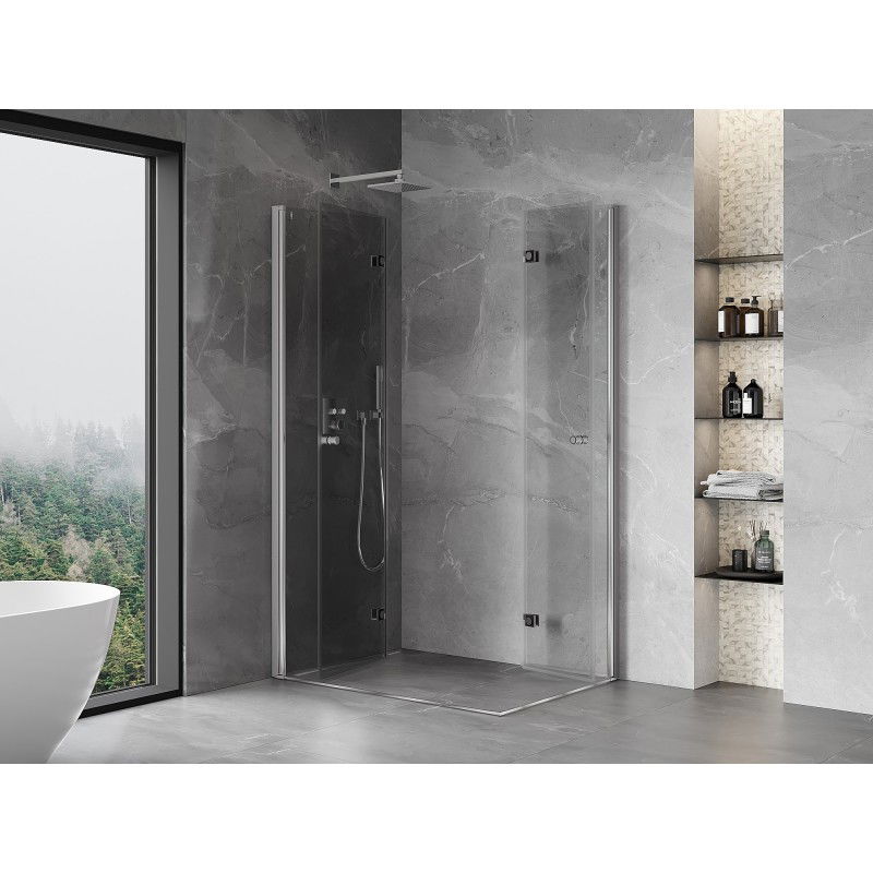 Mexen Mist-F Duo Left Folding Shower Enclosure 115 x 95 cm, Transparent, Chrome - 8A6-115L-095P-01-00