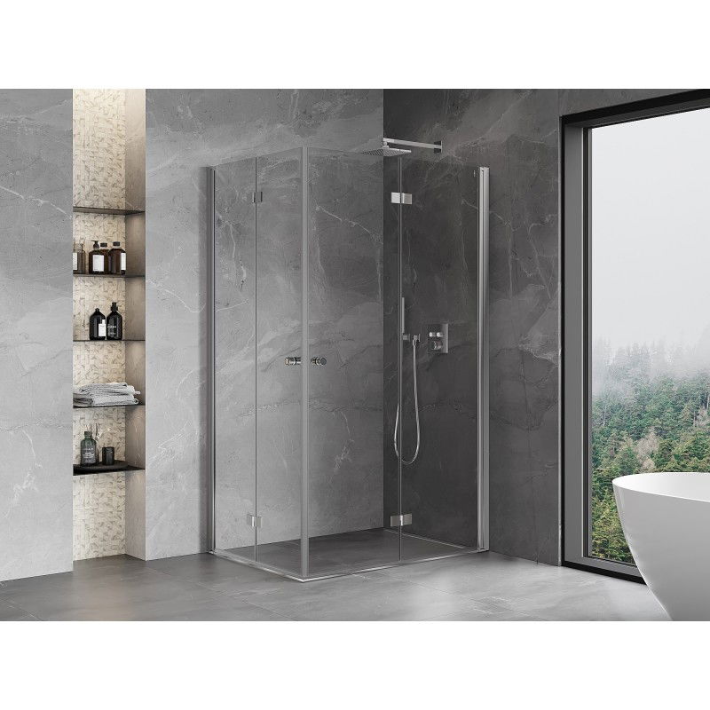 Mexen Mist-F Duo Folding Shower Cabin Right 75 x 105 cm, Transparent, Chrome - 8A6-075L-105P-01-00