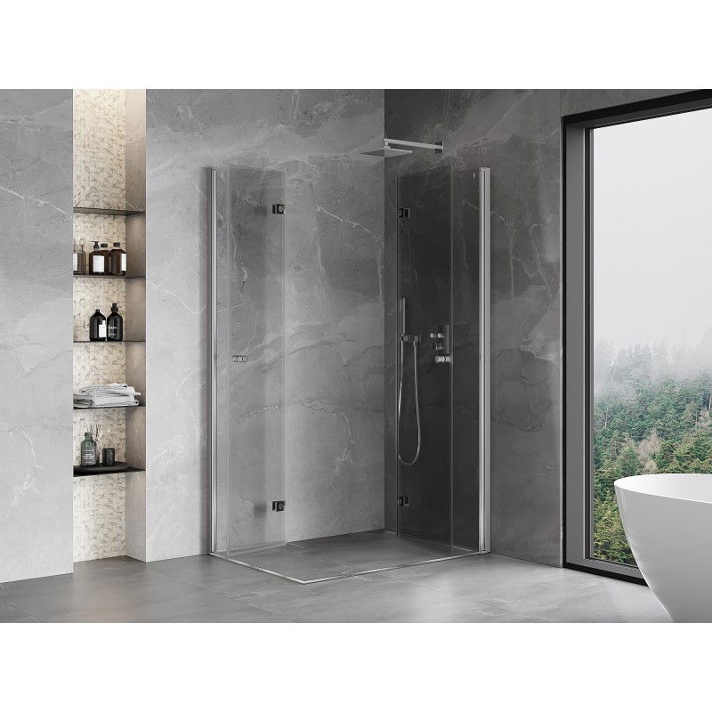 Mexen Mist-F Duo right folding shower enclosure 105 x 110 cm, transparent, chrome - 8A6-105L-110P-01-00