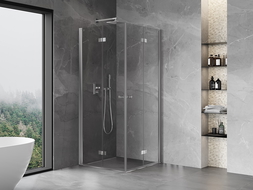 Mexen Mist-F Duo Folding Shower Cabin 105 x 105 cm, Transparent, Chrome - 8A6-105L-105P-01-00