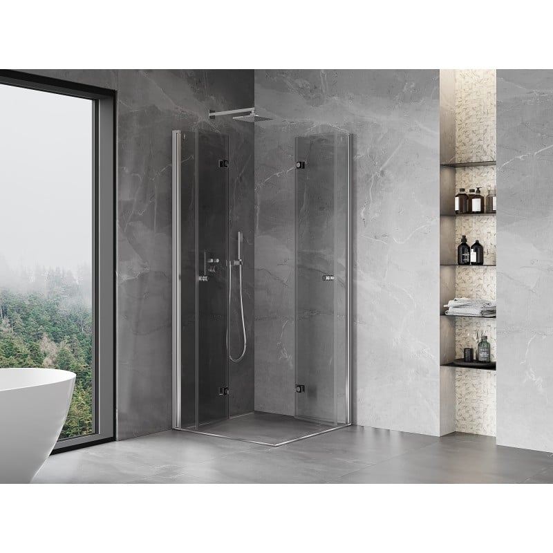 Mexen Mist-F Duo Folding Shower Cabin 105 x 105 cm, Transparent, Chrome - 8A6-105L-105P-01-00