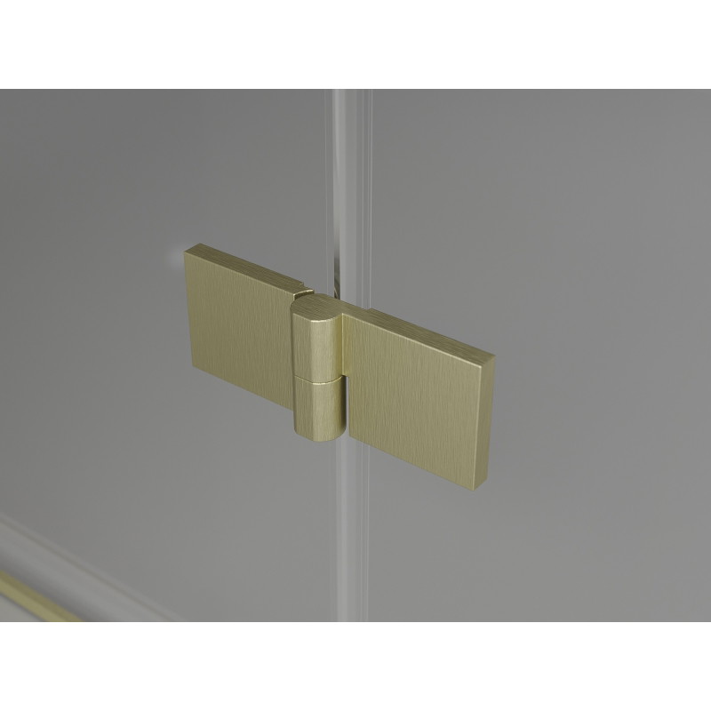 Mexen Mist-F folding shower cabin right 80 x 100 cm, transparent, brushed gold - 8A6T-080-100-55-00-P