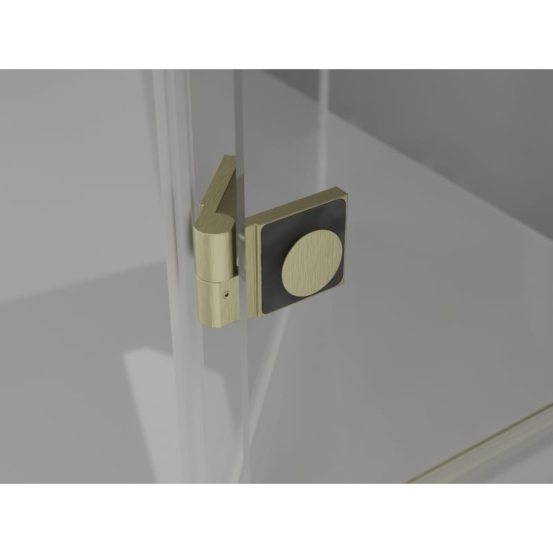 Mexen Mist-F folding shower cabin right 80 x 100 cm, transparent, brushed gold - 8A6T-080-100-55-00-P