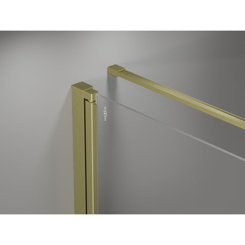 Mexen Mist-F folding shower cabin right 80 x 100 cm, transparent, brushed gold - 8A6T-080-100-55-00-P