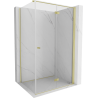 Mexen Mist-F folding shower cabin right 80 x 100 cm, transparent, brushed gold - 8A6T-080-100-55-00-P