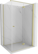 Mexen Mist-F folding shower cabin right 80 x 100 cm, transparent, brushed gold - 8A6T-080-100-55-00-P