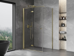 Mexen Mist-F Folding Shower Enclosure Left 100 x 85 cm, Transparent, Gold - 8A6T-100-085-50-00-L
