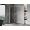 Mexen Mist-F foldable left shower enclosure 100 x 100 cm, transparent, gold - 8A6T-100-100-50-00-L