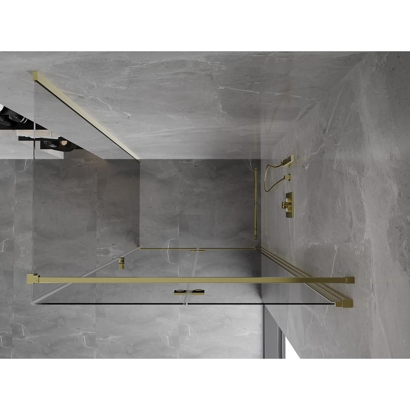 Mexen Mist-F folding shower enclosure right 90 x 85 cm, transparent, gold - 8A6T-090-085-50-00-P