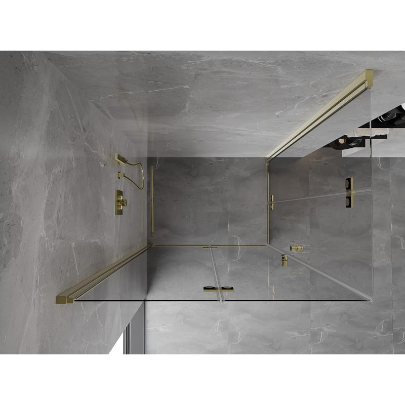 Mexen Mist-F Duo folding shower enclosure left 110 x 85 cm, transparent, gold - 8A6-110L-085P-50-00