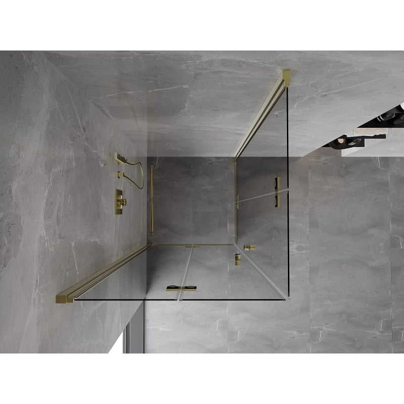 Mexen Mist-F Duo folding shower cabin 95 x 95 cm, transparent, gold - 8A6-095L-095P-50-00
