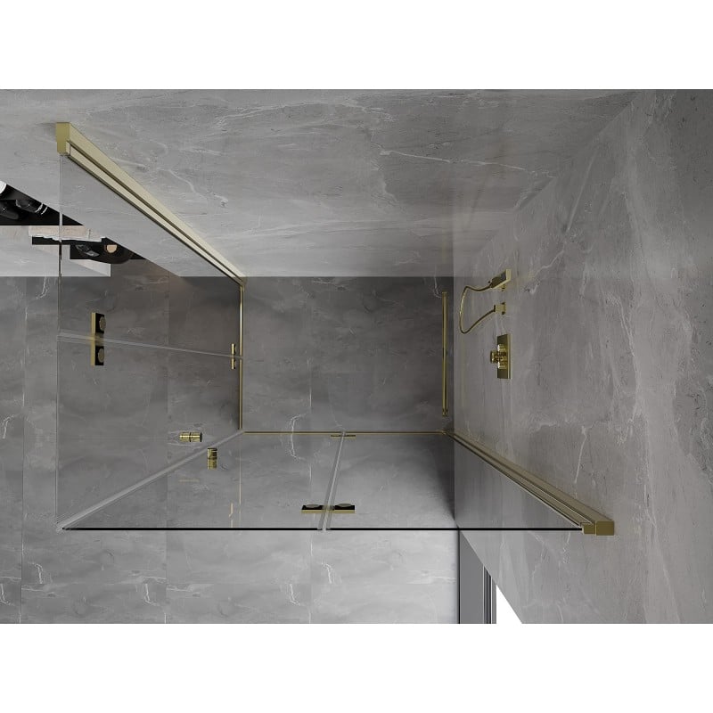 Mexen Mist-F Duo right folding shower enclosure 70 x 120 cm, transparent, gold - 8A6-070L-120P-50-00