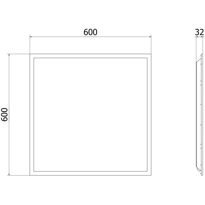 Mexen Brill recessed LED ceiling panel 60 x 60 cm, 40W, Neutral - 4000K, 3600 lm, black - L200-060-060-4040-70