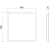 Mexen Brill LED Ceiling Panel Recessed 60 x 60 cm, 40W, Cool - 6500K, 4000 lm, White - L200-060-060-4065-20