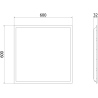 Mexen Brill-S LED Ceiling Panel Recessed 60 x 60 cm, 36W, Neutral - 4000K, 4320 lm, White - L202-060-060-3640-20