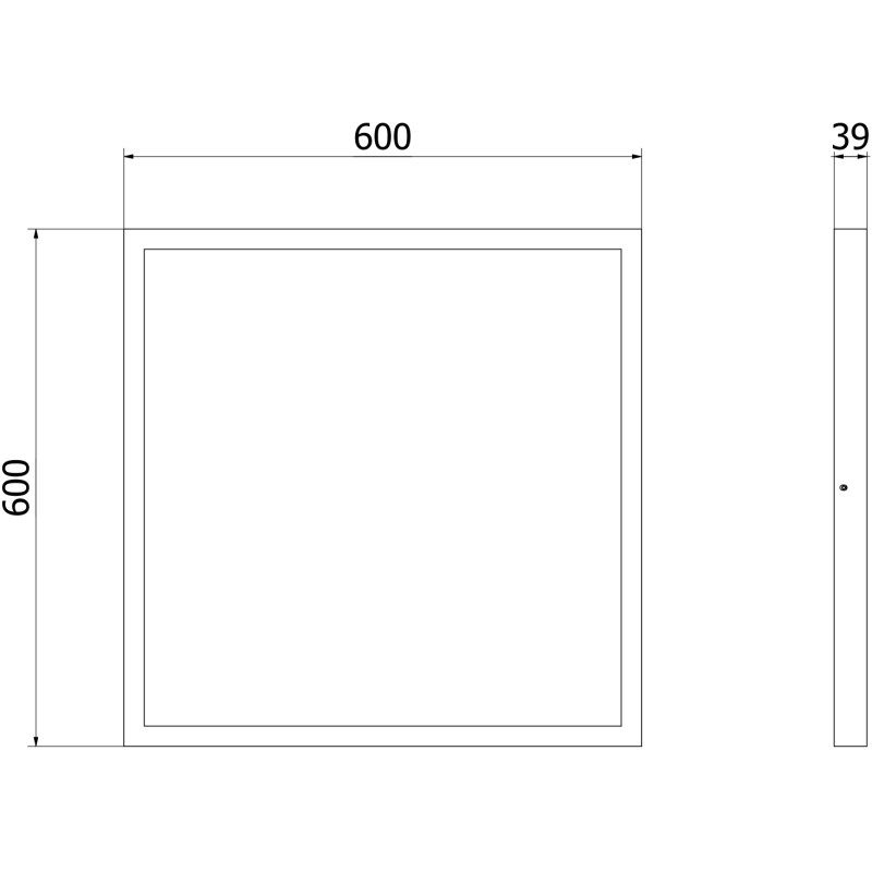 Mexen Brill-S LED Ceiling Panel Surface Mounted 60 x 60 cm, 48W, Neutral - 4000K, 4800 lm, Black - L206-060-060-4840-70