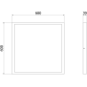 Mexen Brill-S LED Ceiling Panel Surface Mounted 60 x 60 cm, 48W, Neutral - 4000K, 4800 lm, Black - L206-060-060-4840-70